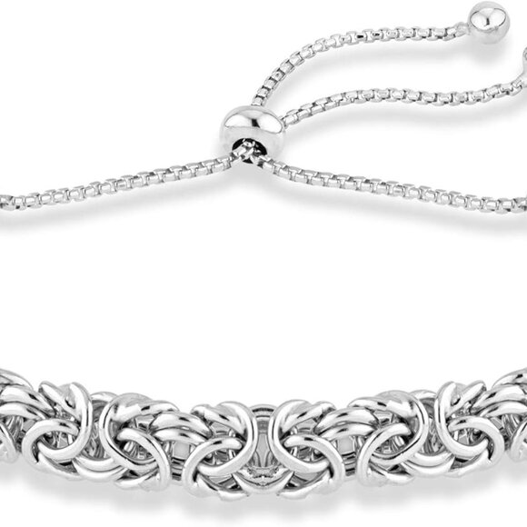 Sterling Silver Gold Plated Byzantine Bolo Bracelet Handmade in Italy - Picture 1 of 6